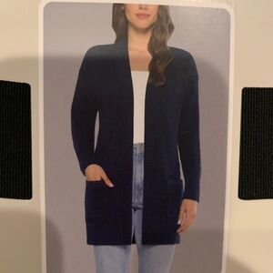New Max & Mia Cozy Dark Navy Open-Front Cardigan. 100% Cotton. Size XXL